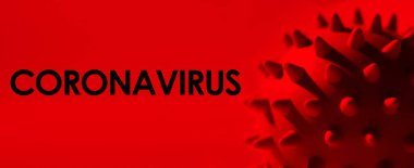 Kırmızı arkaplanda CORONAVIRUS yazılıydı. Dünya Sağlık Örgütü WHO, 2020 hastalığı için COVID-19 SARS, Coronaviridae, SARS-CoV, SARSCoV, MERS-Cov adlı yeni bir resmi isim tanıttı.
