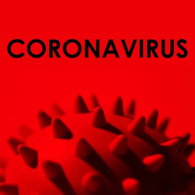 Kırmızı arkaplanda CORONAVIRUS yazılıydı. Dünya Sağlık Örgütü WHO, hastalıklara COVID-19 SARS, Coronaviridae, SARS-CoV, SARSCoV, MERS-CoV