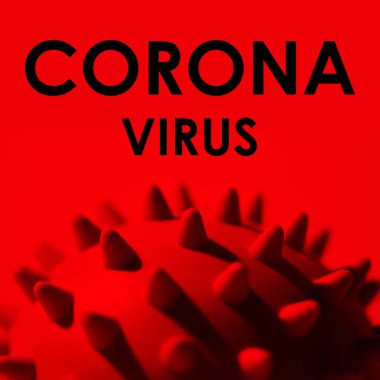 Kırmızı arkaplanda CORONAVIRUS yazılıydı. Dünya Sağlık Örgütü WHO, hastalıklara COVID-19 SARS, Coronaviridae, SARS-CoV, SARSCoV, MERS-CoV