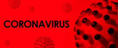 Kırmızı arkaplanda CORONAVIRUS yazılıydı. Dünya Sağlık Örgütü WHO, hastalıklara COVID-19 SARS, Coronaviridae, SARS-CoV, SARSCoV, MERS-CoV