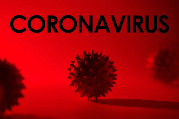 Inscripción Coronavirus Sobre Fondo Rojo Organización Mundial Salud Oms Introdujo — Foto de Stock