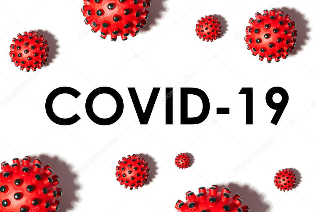 Inscription COVID-19 on white background. World Health Organization WHO introduced new official name for coronavirus 