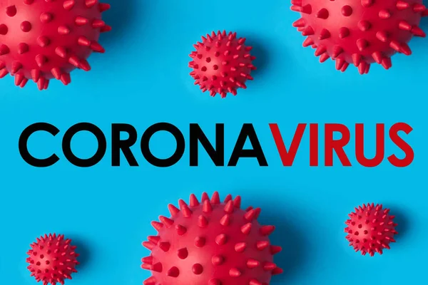 Inskripsi Coronavirus Pada Latar Belakang Biru Organisasi Kesehatan Dunia Who — Stok Foto