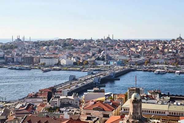 Istanbul Turkey Oktober 2019 Galata Bridge Eminonu Zijn Meest Populaire — Stockfoto