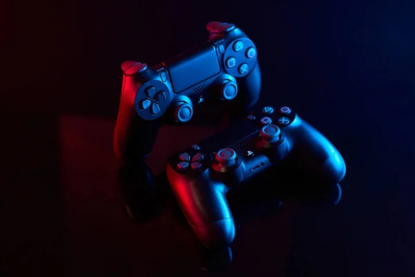 Vinnitsa Ucrânia Abril 2020 Sony Playstation Ps4 Controlador Dualshock Joystick — Fotografia de Stock