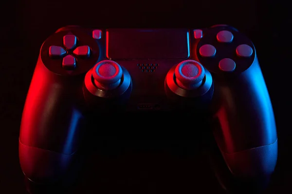 Controlador Jogo Joystick Videogame Gamepad Uma Mesa Fechar Estúdio Tiro — Fotografia de Stock