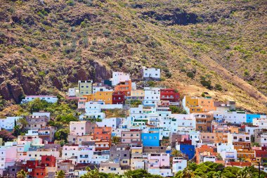 San Andres, Tenerife Kanarya Adalarında çok renkli binalar