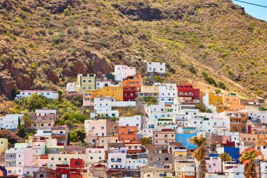 San Andres, Tenerife Kanarya Adalarında çok renkli binalar