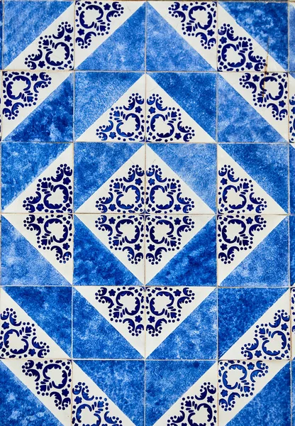 Azulejos Portekiz Fayansları Mavi Suluboya Deseni Geleneksel Kabile Süsü — Stok fotoğraf