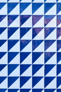 Azulejos - Portekiz fayansları mavi suluboya deseni. Geleneksel kabile süsü