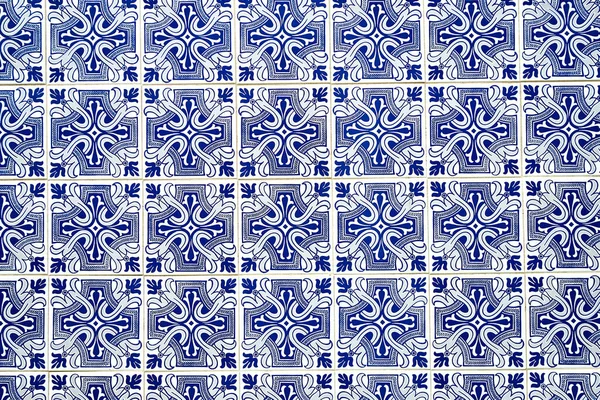 Azulejos Portekiz Fayansları Mavi Suluboya Deseni Geleneksel Kabile Süsü — Stok fotoğraf