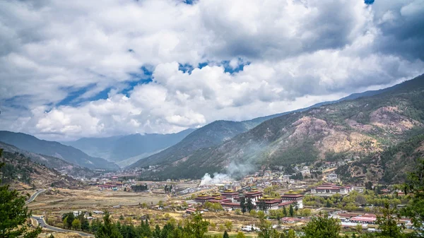 Тхімпху столиці міста Бутану Долина країни — стокове фото