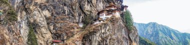 Taktshang Goemba or Tiger's nest Temple or Tiger's nest monastery clipart