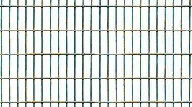 Kare demir kafes izole beyaz arka plan üzerinde