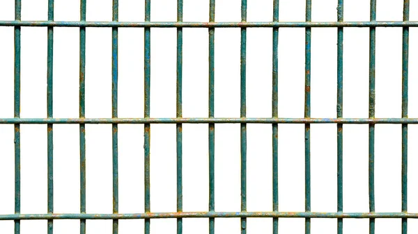 Cage carrée en fer isolée sur fond blanc — Photo