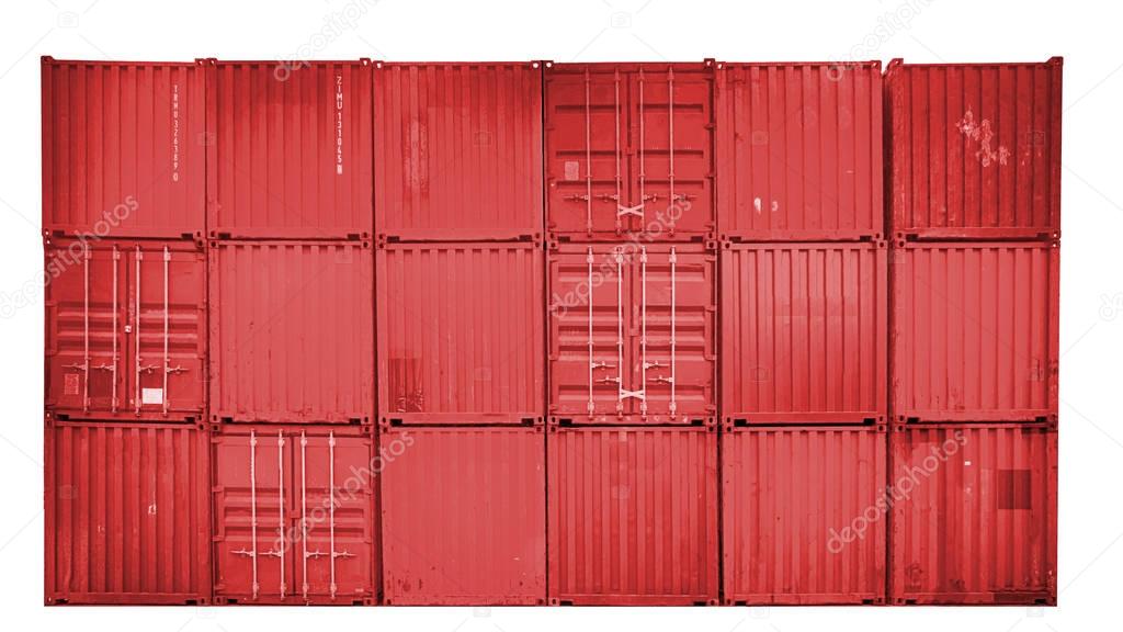 Business and logistics. Cargo transportation and storage. Equipment containers shipping on isolated white background