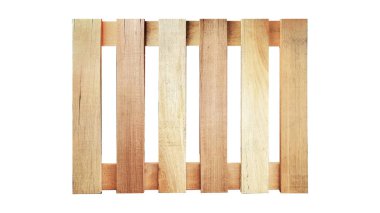 Üstten Görünüm içinde beyaz arka plan üzerinde ahşap palet