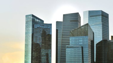 Grup dış cephe cam duvar modern binalar