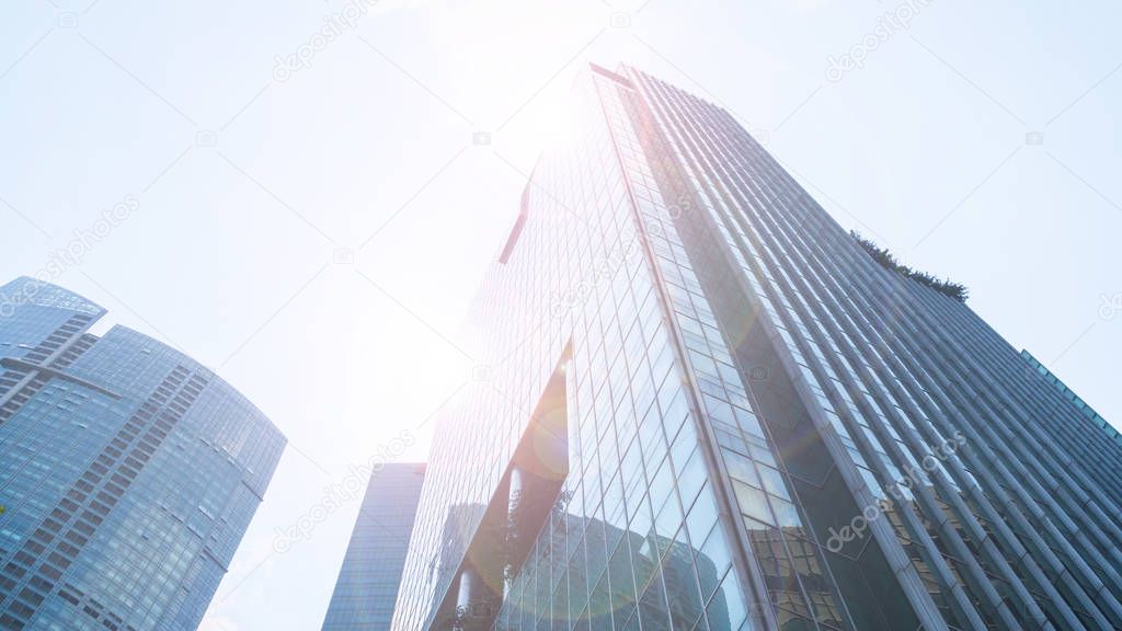 sky and exterior glass wall modern buildings