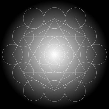 Metatrons küp, platonik katılar, çiçek yaşam. Hipster kutsal geometri dövme. Polihedron çokgen üçgen dikdörtgen altıgen, daire, altı köşeli yıldız, matematiksel geometrik formlar