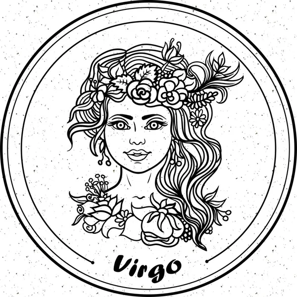 Gedetailleerde Maagd Azteekse Filigraan Lijn Kunststijl Zentangle Tattoo Kleurplaten Pagina — Stockvector