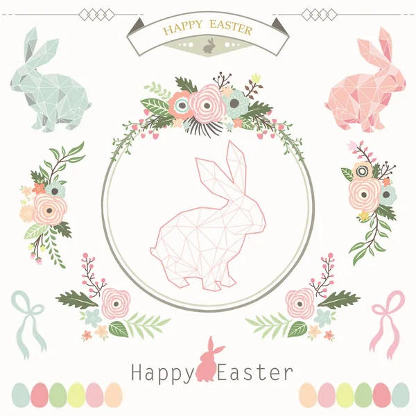 Floral Geometric Easter Collections — Stock Vector