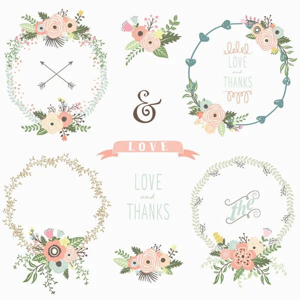 Rustik çiçek çelenk öğeleri