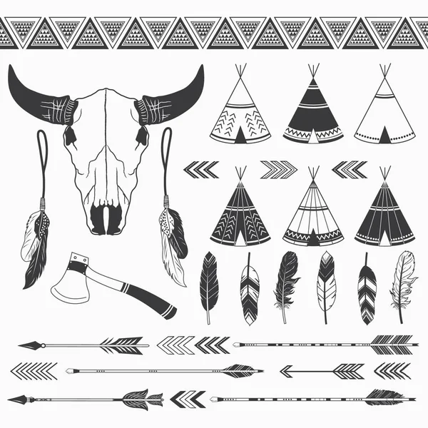Coleção Tribal Rústica . —  Vetores de Stock