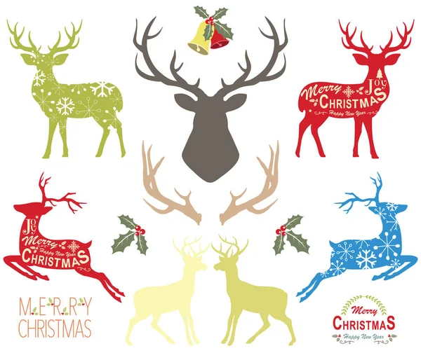 Christmas Reindeer Elements — Stock Vector