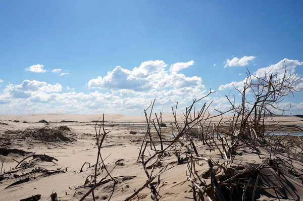 Holding the clouds, Anna Bay beach, Australia — Stock Photo, Image