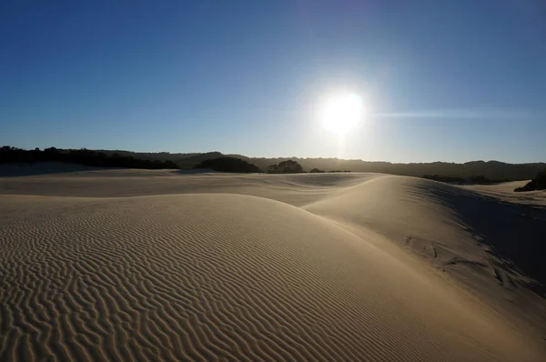 Sunset over the sand dunes at Fraser Island — Stock Photo, Image