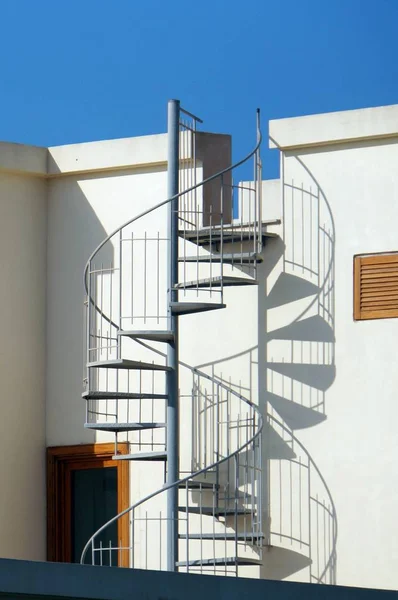 Modern house with spiral staircase — Stock Photo, Image