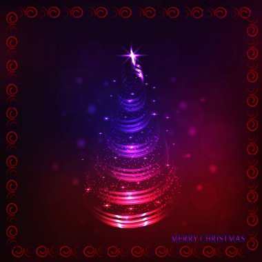 Noel Ağacı Vektör İllüstrasyonu.