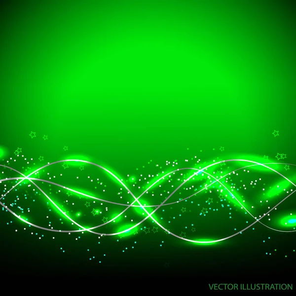 Fundo de ondas abstrato. Ilustração vetorial em cores verdes . — Vetor de Stock