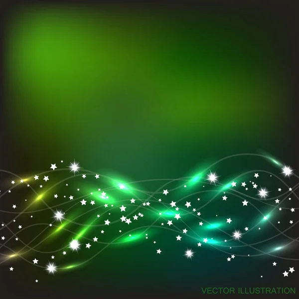 Fond d'ondes abstraites en couleurs vertes et jaunes. Illustration vectorielle — Image vectorielle