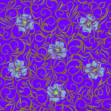 Menekşe arka plan mavi çiçek süsleme ile. Vektör çizim.