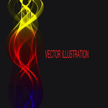 Parlak Parlatıcı dalgalı öğesi. Güzel siyah arka plan. Vektör çizim