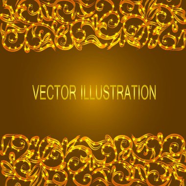 Dekoratif kenarlık ile altın arka plan. Vektör çizim.