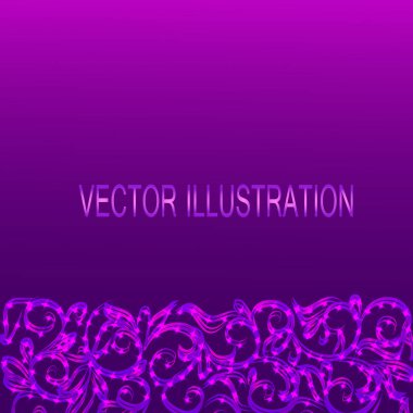 Dekoratif kenarlık ile Menekşe arka plan. Vektör çizim.