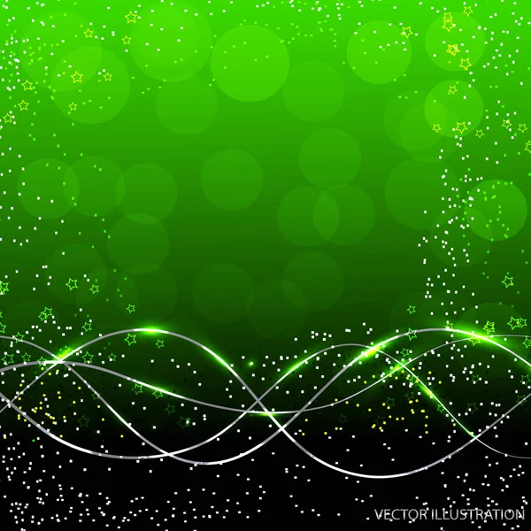 Fundo de ondas abstrato. Ilustração vetorial em cores verdes . — Vetor de Stock