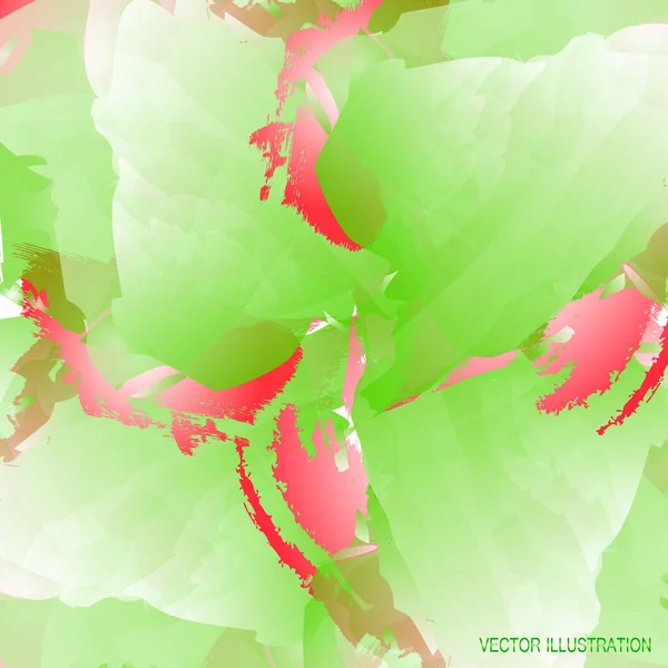 Fond avec des taches d'aquarelle. Illustration en rouge, vert et blanc. Illustration vectorielle . — Image vectorielle