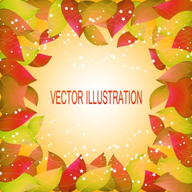 Sarı yaprakları ile sonbahar arka plan. Posterlerini açmaları, afiş, el ilanları, sunumlar, raporlar için şablon. Hisse senedi vektör çizim.