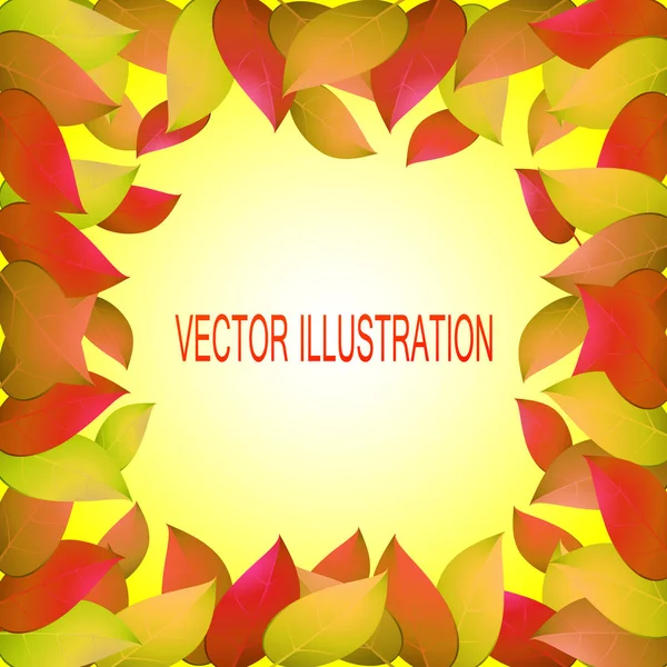 Sarı yaprakları ile sonbahar arka plan. Posterlerini açmaları, afiş, el ilanları, sunumlar, raporlar için şablon. Hisse senedi vektör çizim.