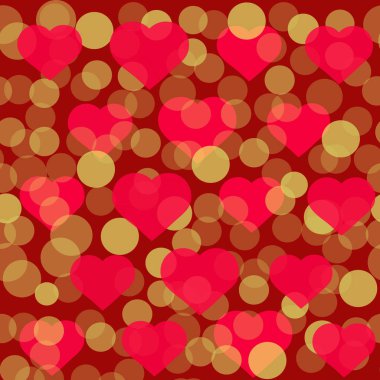 Sevgililer günü tebrik kartı tasarımı için kırmızı kalpler desen. Sevgililer günü için romantik illüstrasyon .