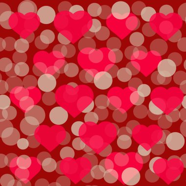 Sevgililer günü tebrik kartı tasarımı için kırmızı kalpler desen. Sevgililer günü için romantik illüstrasyon .