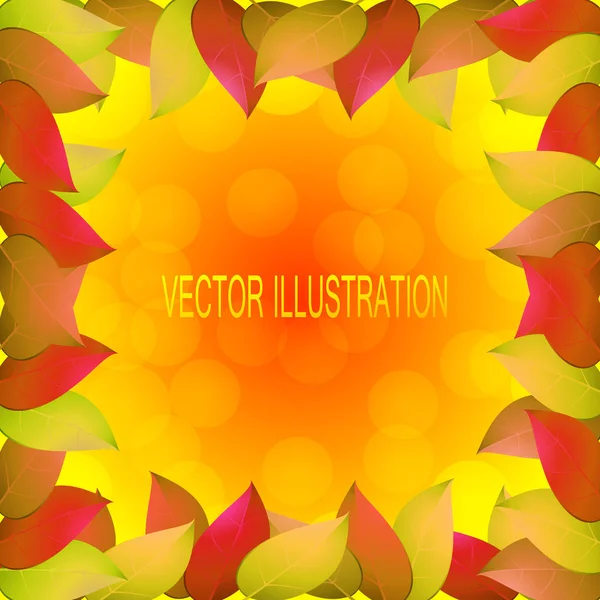 Sarı yaprakları ile sonbahar arka plan. Hisse senedi vektör çizim.