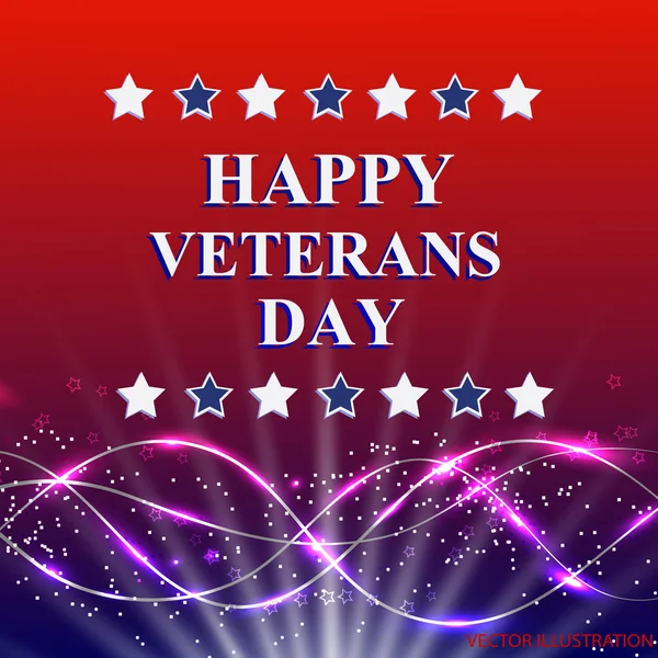 Veterans Day. Honoring all who served. Holiday USA on background with stars. Vector illustration.