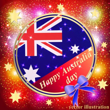 Happy Avustralya günü arka plan. Kırmızı illüstrasyon.