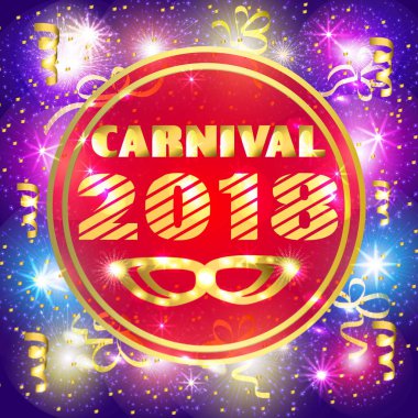 Karnaval 2018 için parlak renkli resimde.