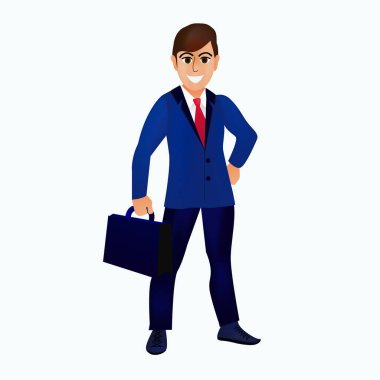 Yakışıklı işadamı izole. İllüstrasyon.